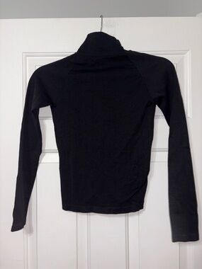 Classic Black Women's Long-Sleeve Crop Turtleneck